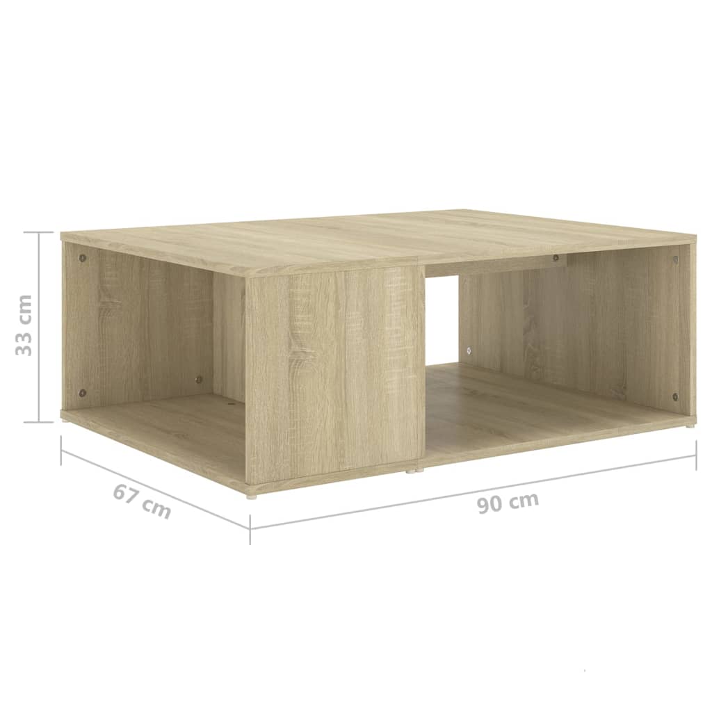 vidaXL Table basse chêne Sonoma 90x67x33 cm, bois d'ingénierie