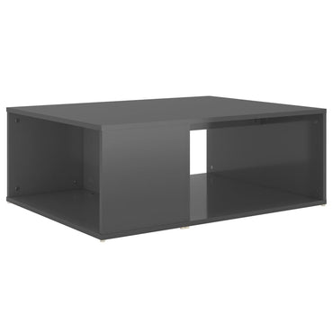 vidaXL Table basse gris brillant 90x67x33 cm, bois d'ingénierie