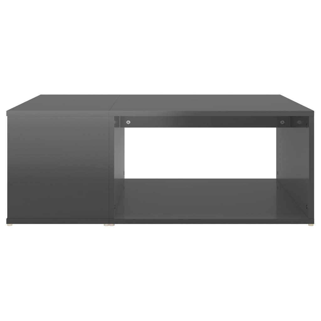vidaXL Table basse gris brillant 90x67x33 cm, bois d'ingénierie