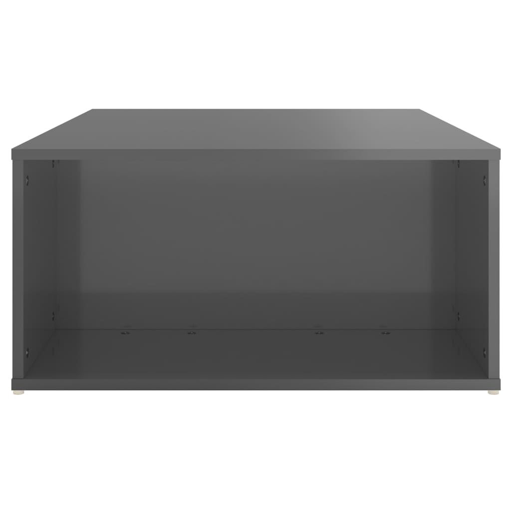 vidaXL Table basse gris brillant 90x67x33 cm, bois d'ingénierie