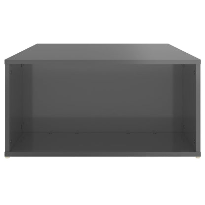 vidaXL Table basse gris brillant 90x67x33 cm, bois d'ingénierie