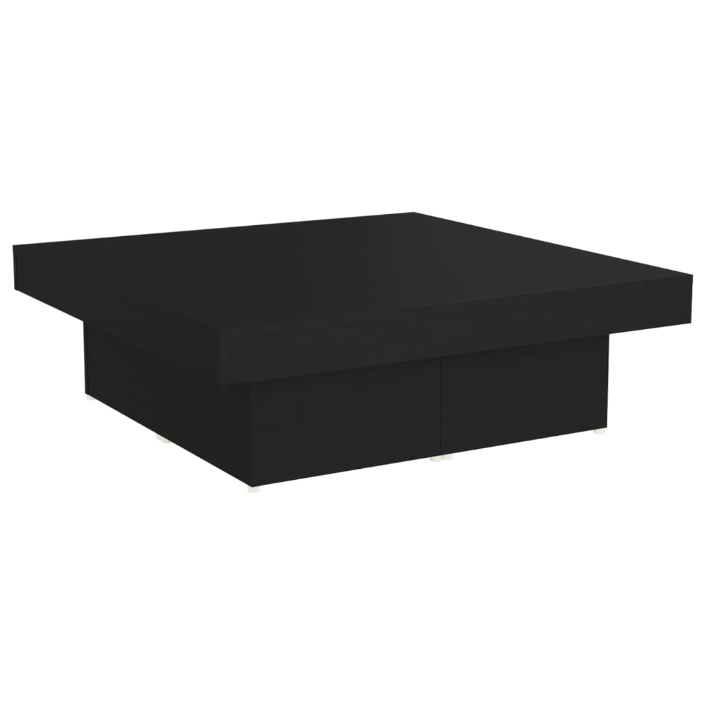 vidaXL Table basse noire 90x90x28 cm en bois d'ingénierie