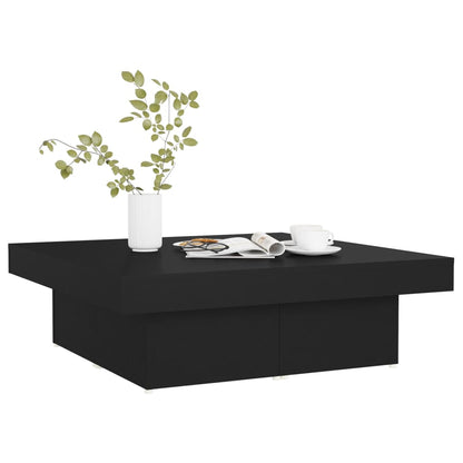 vidaXL Table basse noire 90x90x28 cm en bois d'ingénierie