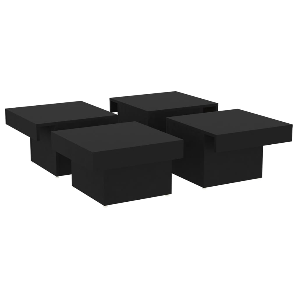 vidaXL Table basse noire 90x90x28 cm en bois d'ingénierie