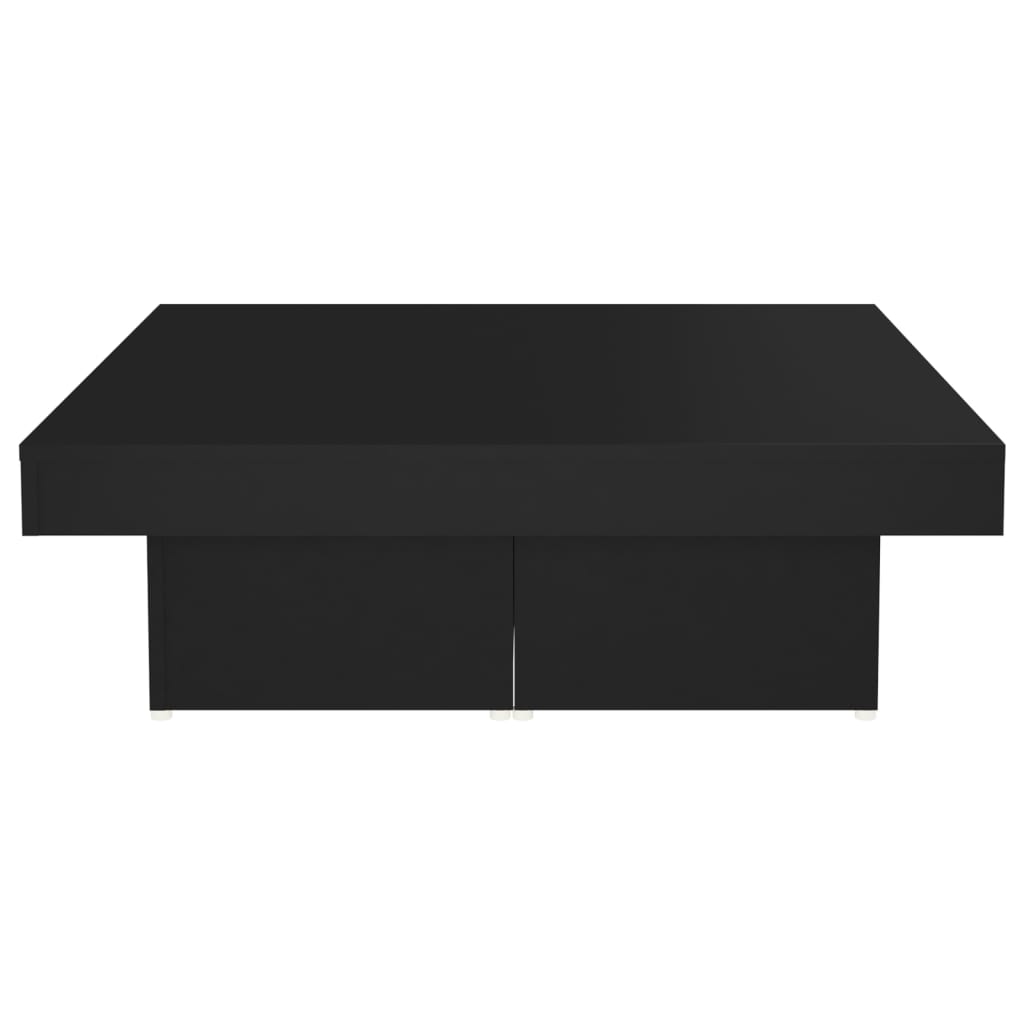 vidaXL Table basse noire 90x90x28 cm en bois d'ingénierie