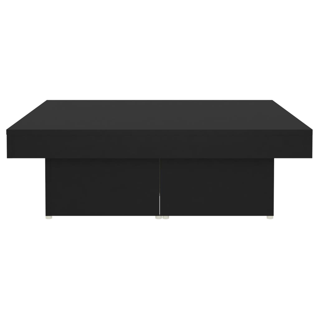 vidaXL Table basse noire 90x90x28 cm en bois d'ingénierie