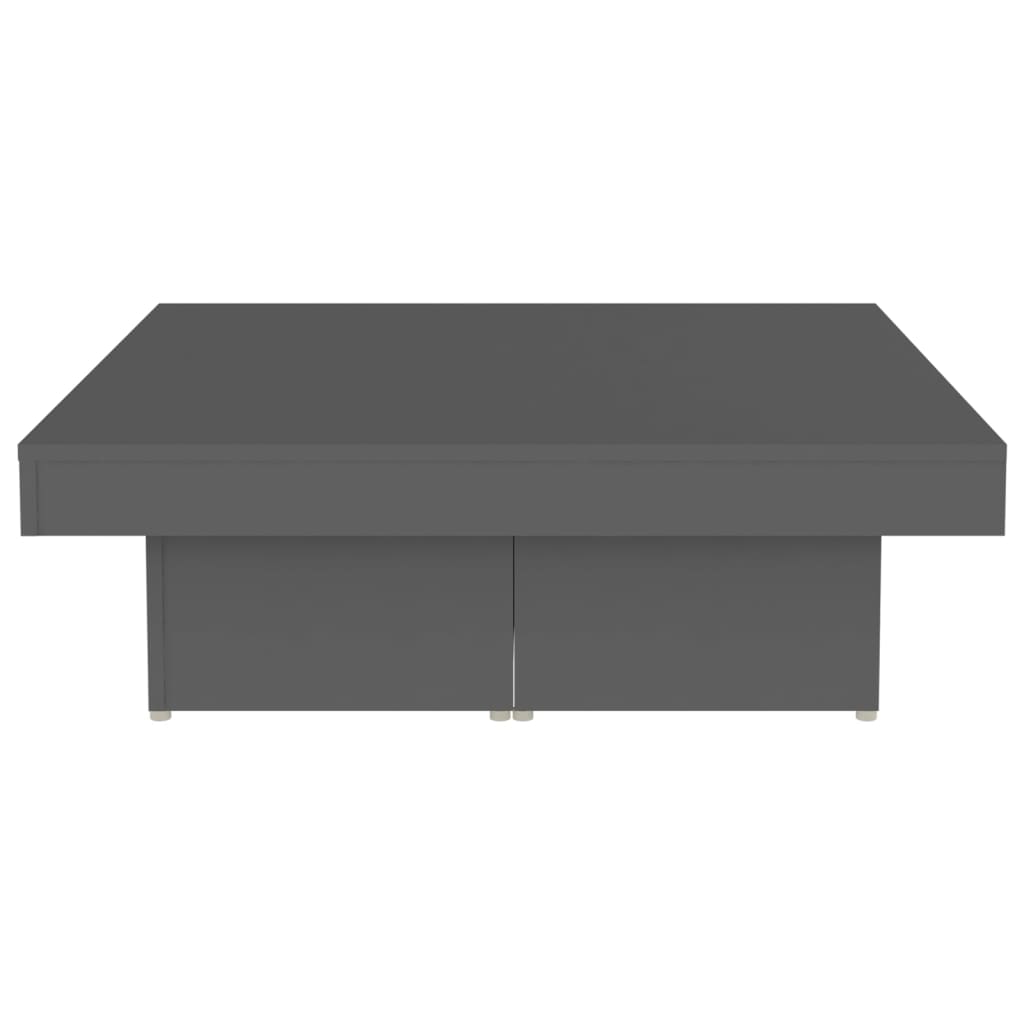 vidaXL Table basse grise 90x90x28 cm en bois d'ingénierie