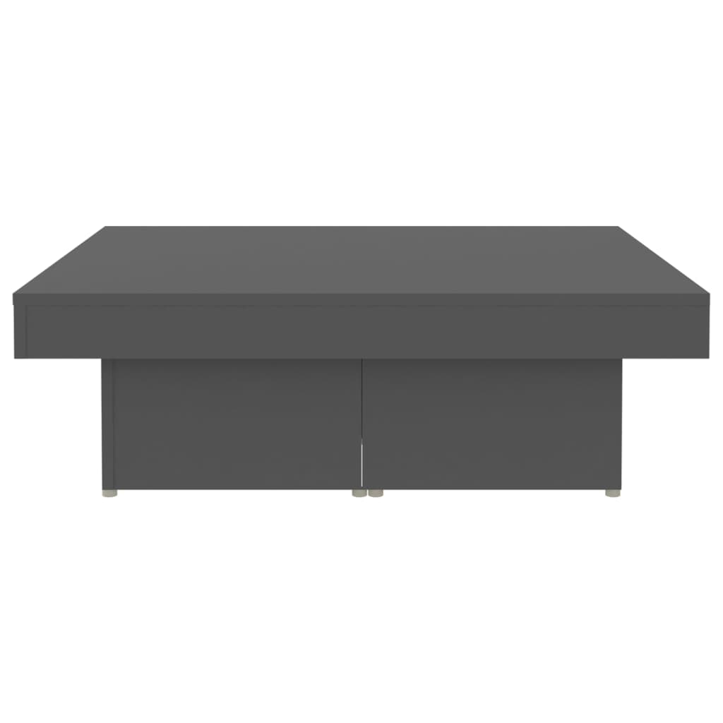 vidaXL Table basse grise 90x90x28 cm en bois d'ingénierie