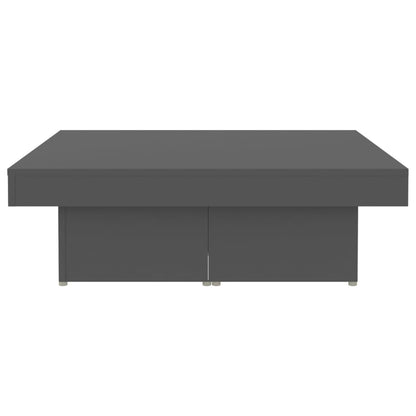 vidaXL Table basse grise 90x90x28 cm en bois d'ingénierie