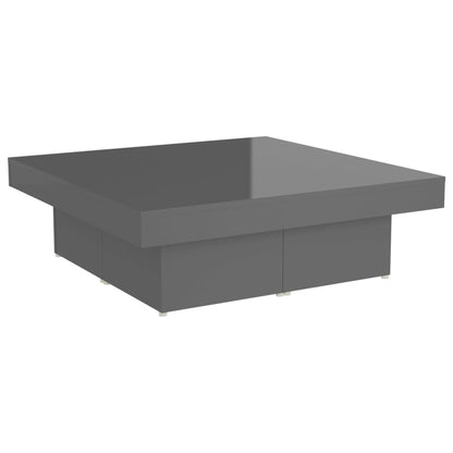 vidaXL Couchtisch Hochglanz-Grau 90x90x28 cm Holzwerkstoff
