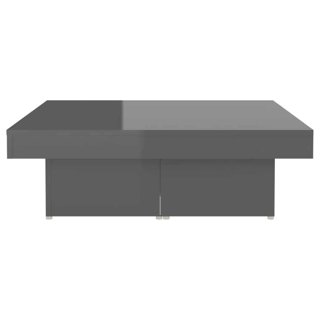 vidaXL Couchtisch Hochglanz-Grau 90x90x28 cm Holzwerkstoff