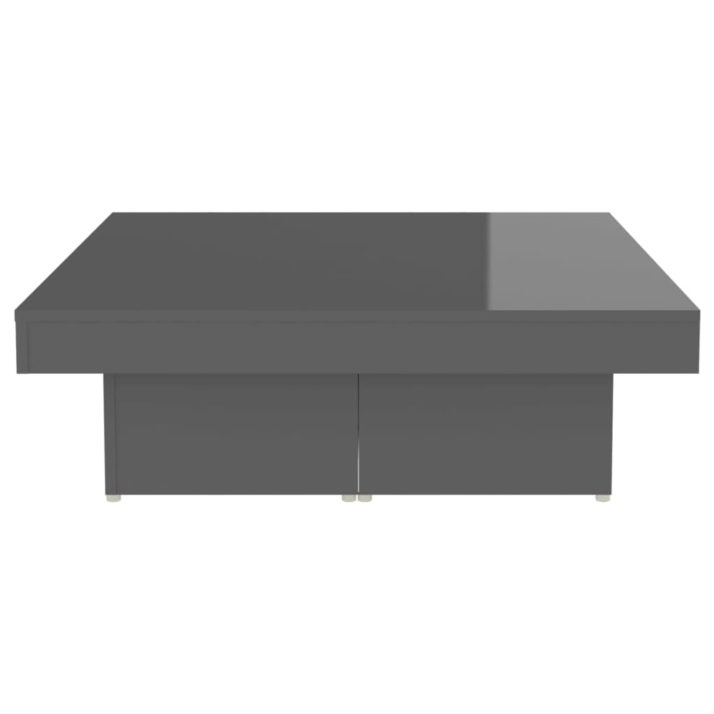 vidaXL Couchtisch Hochglanz-Grau 90x90x28 cm Holzwerkstoff