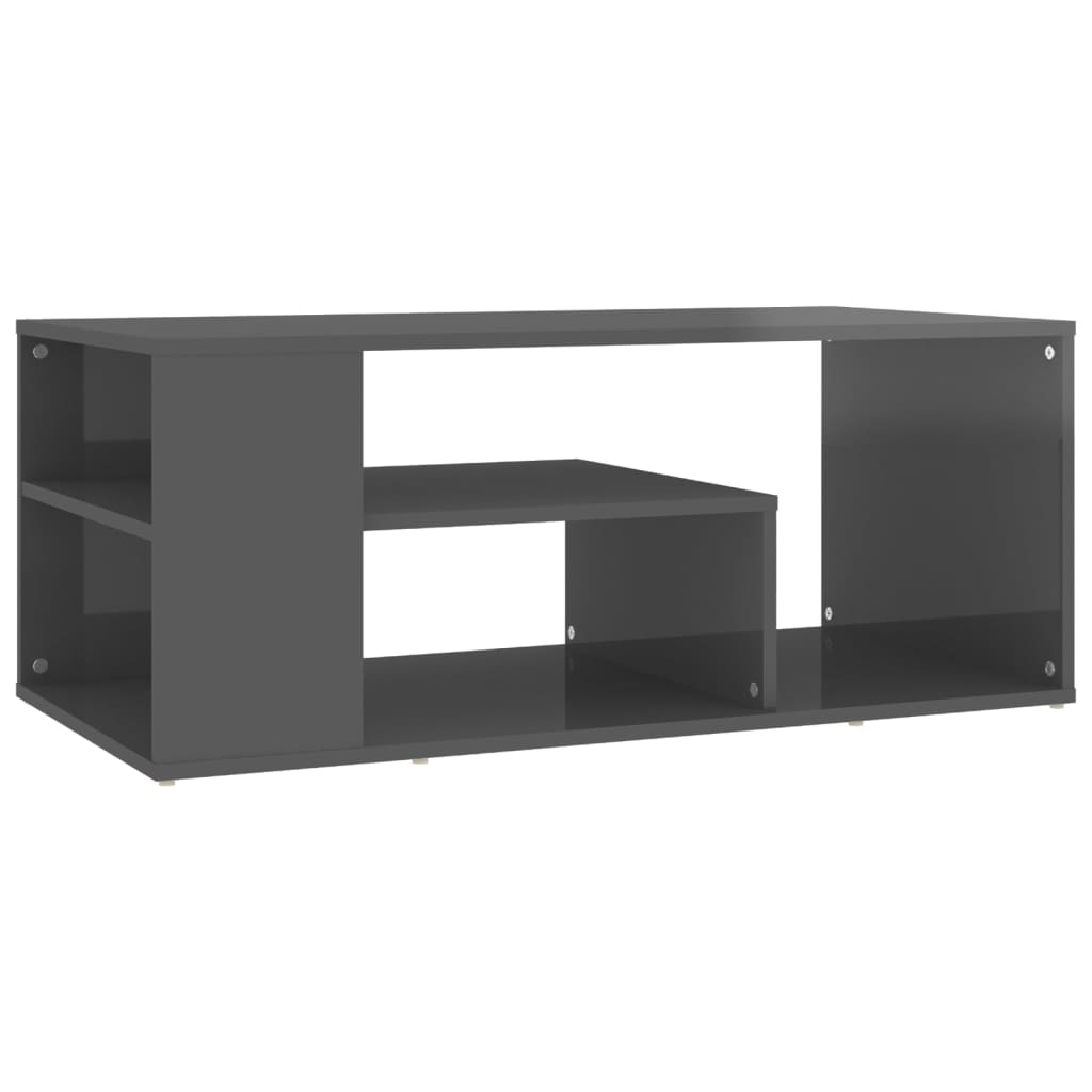 vidaXL Couchtisch Hochglanz-Grau 100x50x40 cm Holzwerkstoff
