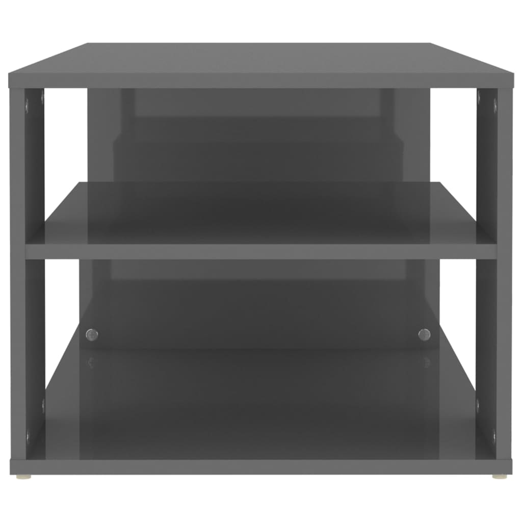 vidaXL Couchtisch Hochglanz-Grau 100x50x40 cm Holzwerkstoff