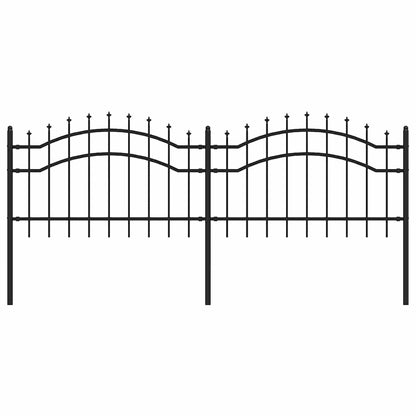 vidaXL Gartenzaun mit Speerspitze Schwarz 239 x 75 cm Pulverbeschichteter Stahl