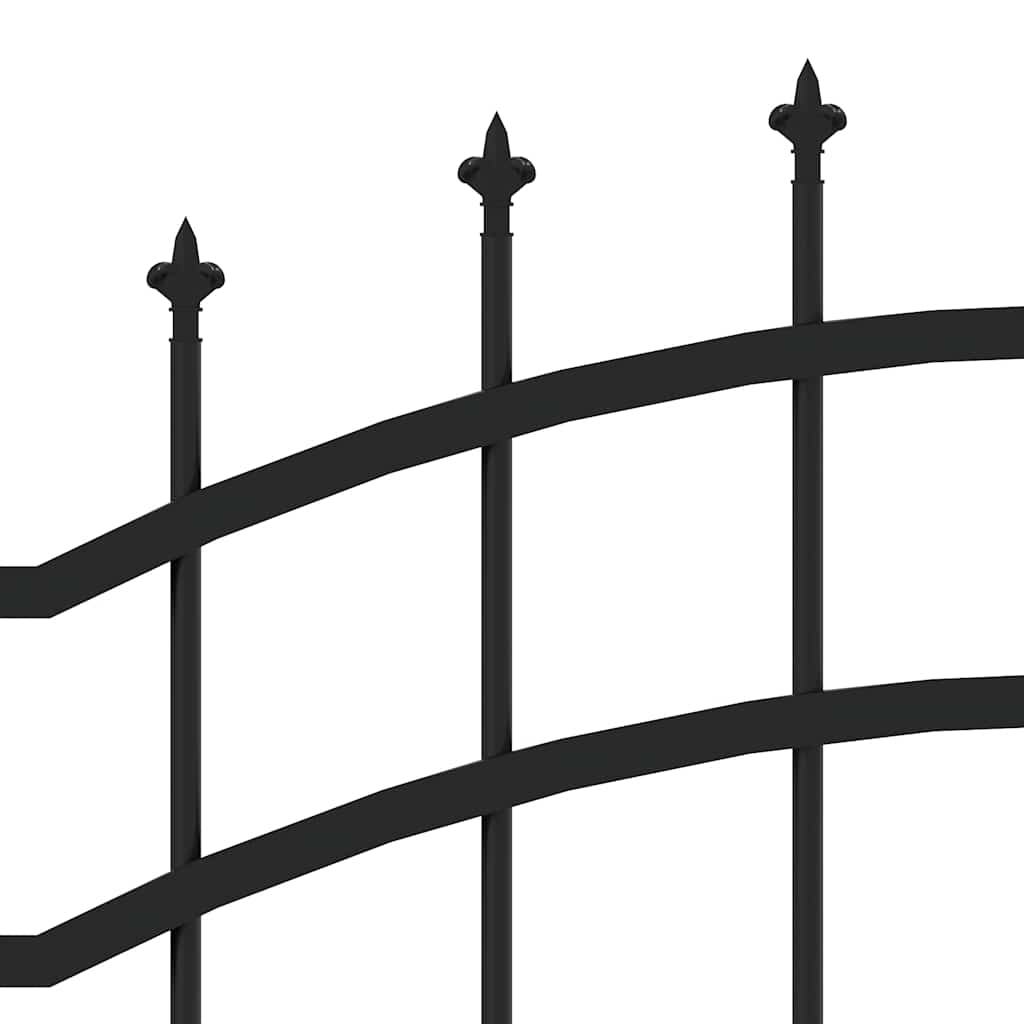 vidaXL Gartenzaun mit Speerspitze Schwarz 239 x 75 cm Pulverbeschichteter Stahl