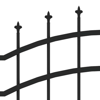 vidaXL Gartenzaun mit Speerspitze Schwarz 239 x 75 cm Pulverbeschichteter Stahl