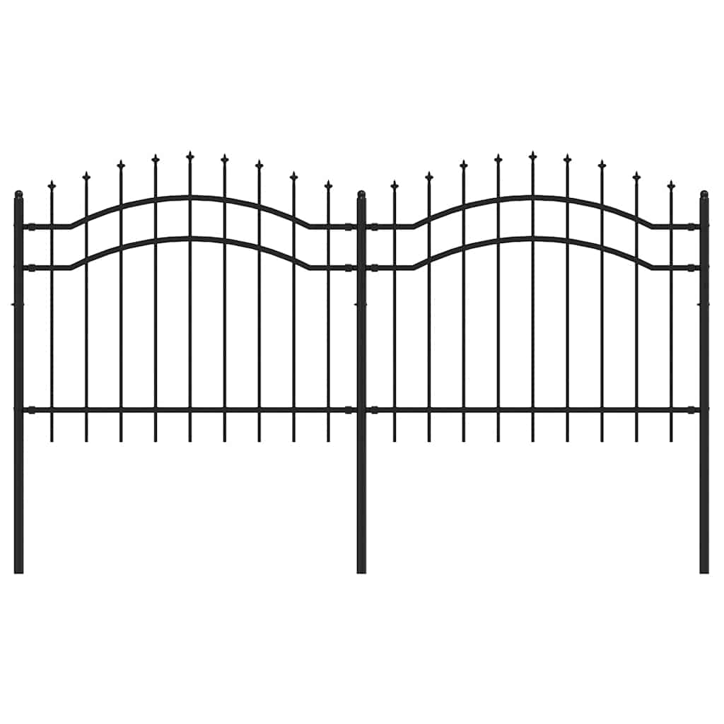 vidaXL Clôture de jardin avec lance noire 239 x 100 cm Acier thermolaqué