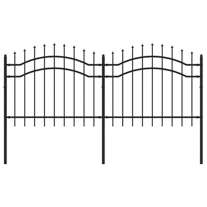 vidaXL Clôture de jardin avec lance noire 239 x 100 cm Acier thermolaqué