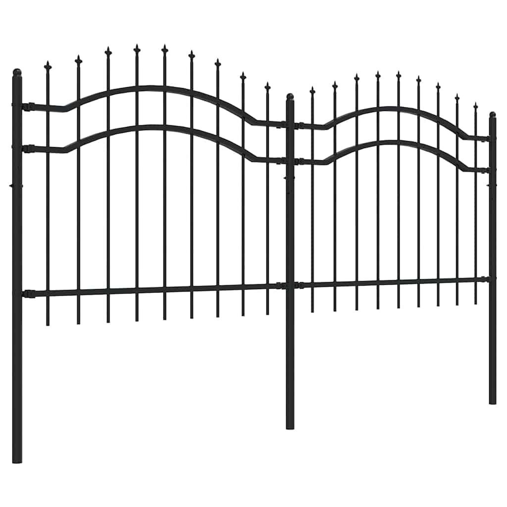 vidaXL Clôture de jardin avec lance noire 239 x 100 cm Acier thermolaqué