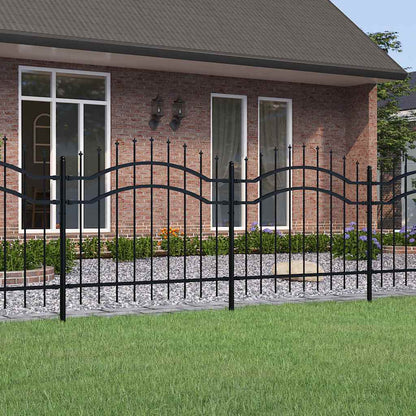 vidaXL Clôture de jardin avec lance noire 239 x 100 cm Acier thermolaqué