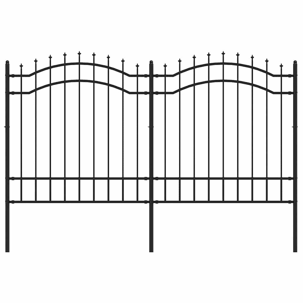 vidaXL Clôture de jardin avec lance-flèche Noir 239 x 125 cm Acier thermolaqué