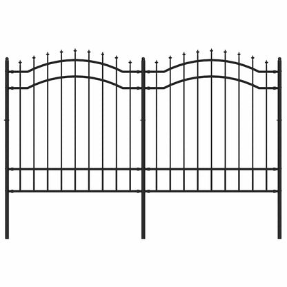 vidaXL Clôture de jardin avec lance-flèche Noir 239 x 125 cm Acier thermolaqué