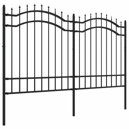 vidaXL Clôture de jardin avec lance-flèche Noir 239 x 125 cm Acier thermolaqué