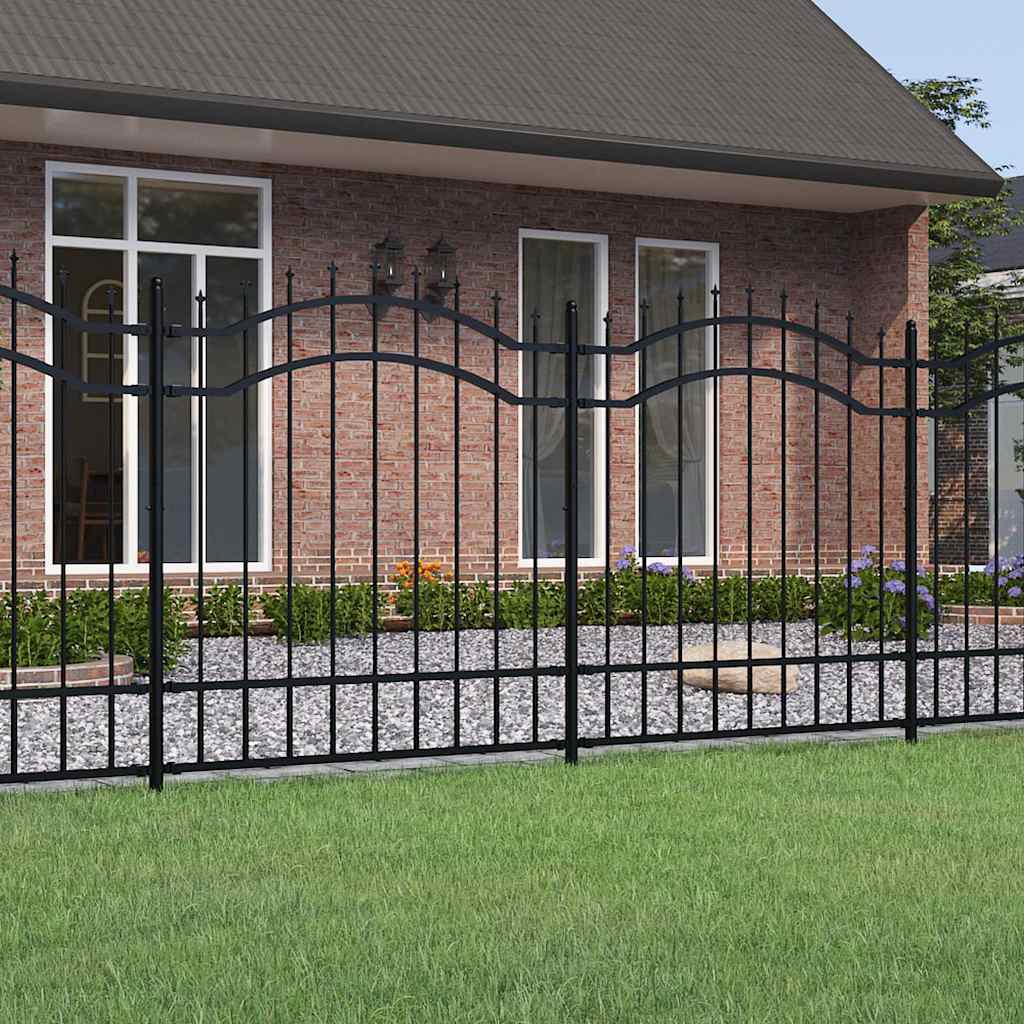 vidaXL Clôture de jardin avec lance-flèche Noir 239 x 125 cm Acier thermolaqué
