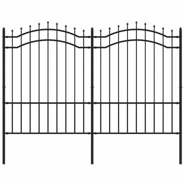 vidaXL Clôture de jardin avec fers de lance Acier poudré noir 239 x 150 cm