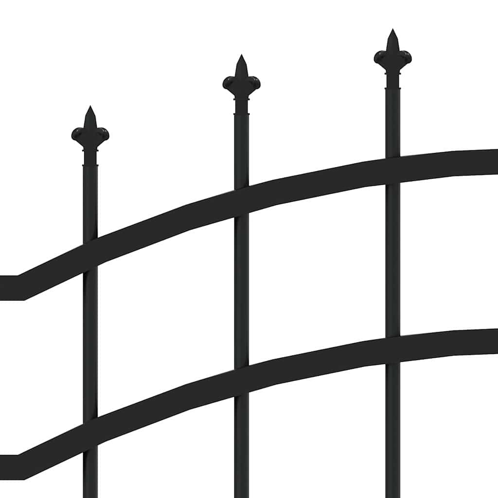 vidaXL Gartenzaun mit Speerspitze Schwarz 239 x 150 cm Pulverbeschichteter Stahl