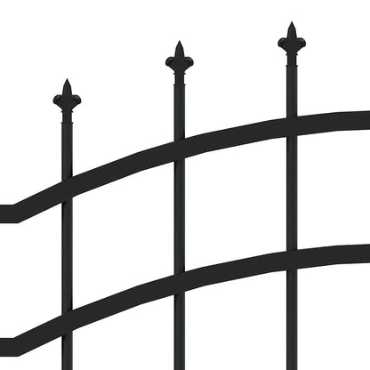 vidaXL Gartenzaun mit Speerspitze Schwarz 239 x 150 cm Pulverbeschichteter Stahl