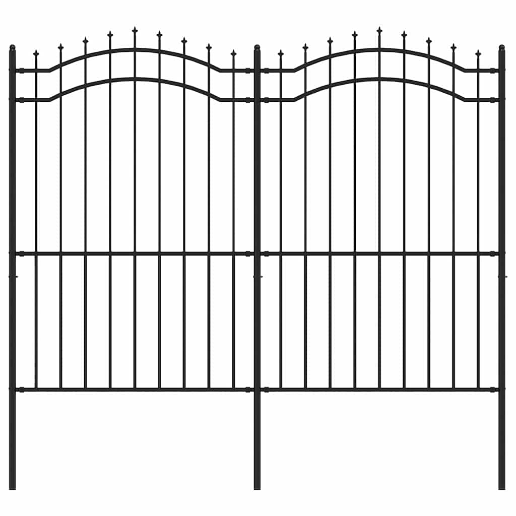 vidaXL Gartenzaun mit Speerspitze Schwarz 239 x 175 cm Pulverbeschichteter Stahl