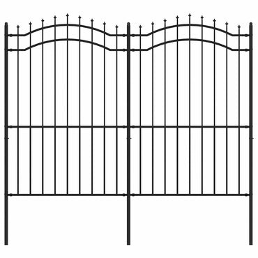 vidaXL Clôture de jardin avec lance-pointe Noir 239 x 175 cm Acier enduit de poudre