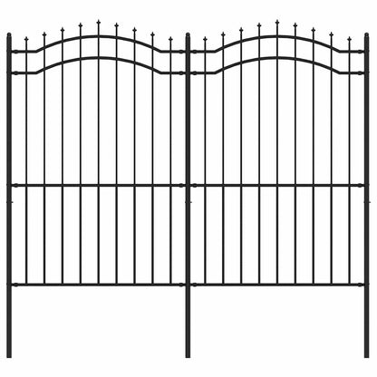 vidaXL Gartenzaun mit Speerspitze Schwarz 239 x 175 cm Pulverbeschichteter Stahl