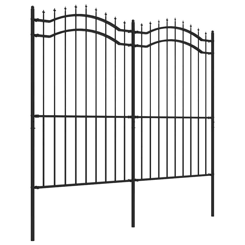 vidaXL Gartenzaun mit Speerspitze Schwarz 239 x 175 cm Pulverbeschichteter Stahl