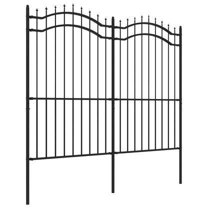 vidaXL Gartenzaun mit Speerspitze Schwarz 239 x 175 cm Pulverbeschichteter Stahl