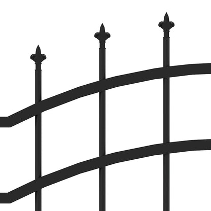 vidaXL Gartenzaun mit Speerspitze Schwarz 239 x 175 cm Pulverbeschichteter Stahl