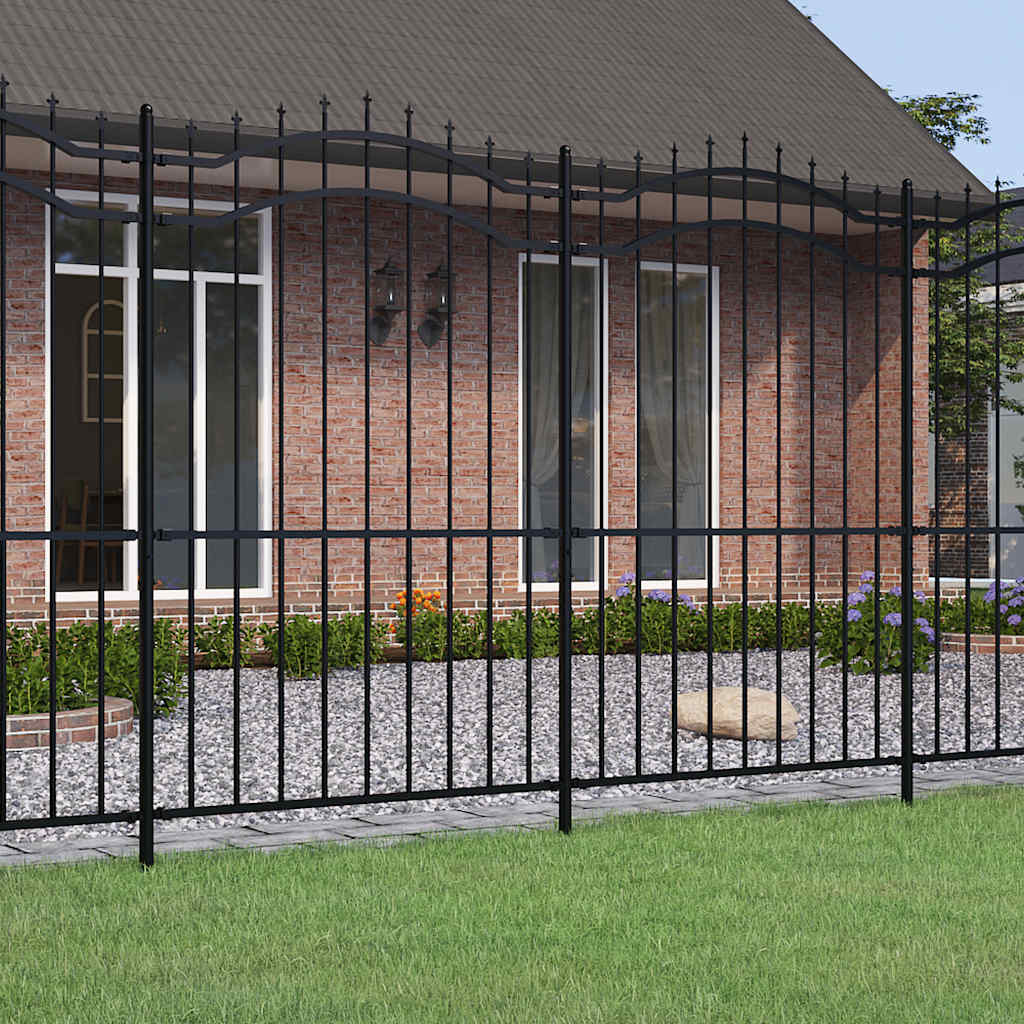 vidaXL Gartenzaun mit Speerspitze Schwarz 239 x 175 cm Pulverbeschichteter Stahl