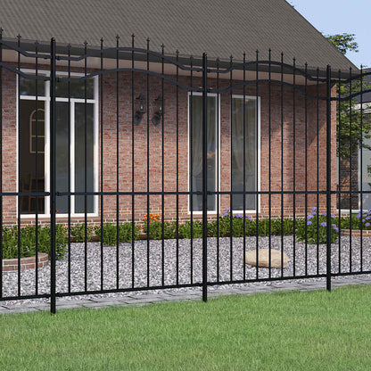 vidaXL Gartenzaun mit Speerspitze Schwarz 239 x 175 cm Pulverbeschichteter Stahl