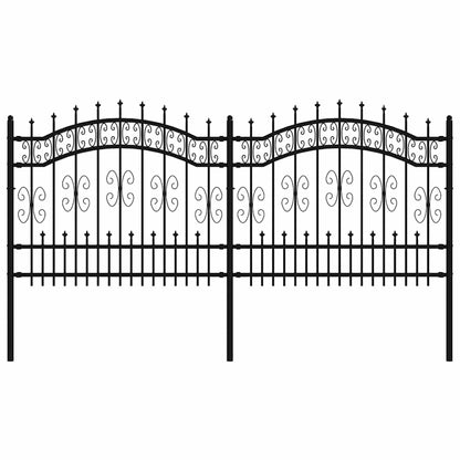 vidaXL Gartenzaun mit Speerspitze Schwarz 240 x 100 cm Pulverbeschichteter Stahl