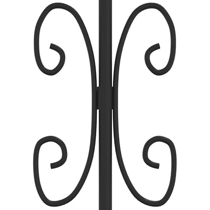vidaXL Gartenzaun mit Speerspitze Schwarz 240 x 100 cm Pulverbeschichteter Stahl