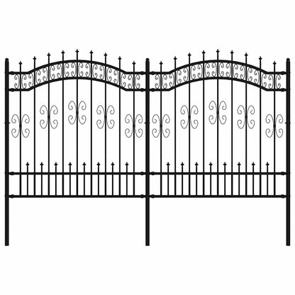 vidaXL Gartenzaun mit Speerspitze Schwarz 240 x 125 cm Pulverbeschichteter Stahl