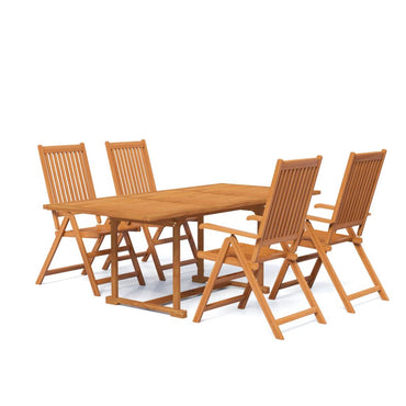 vidaXL 5-tlg. Garten-Essgruppe Massivholz Akazie 150-200 cm