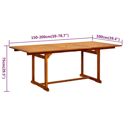 vidaXL 5-tlg. Garten-Essgruppe Massivholz Akazie 150-200 cm