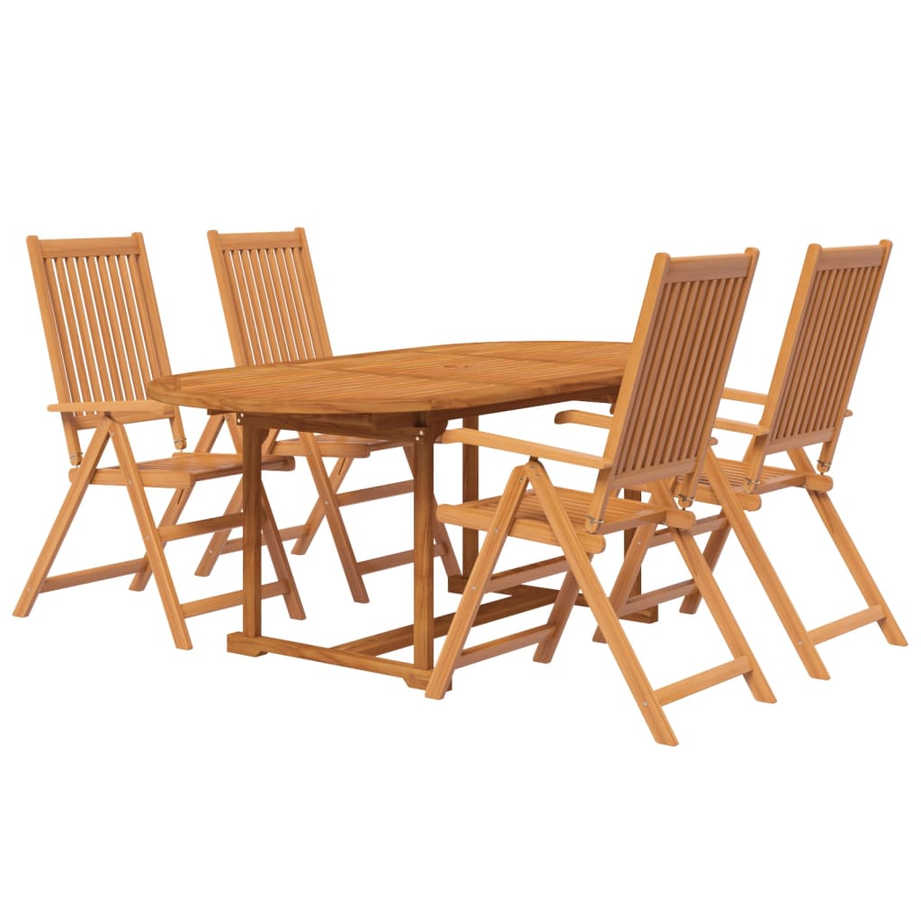 vidaXL 5-tlg. Garten-Essgruppe Massivholz Akazie 120-170 cm