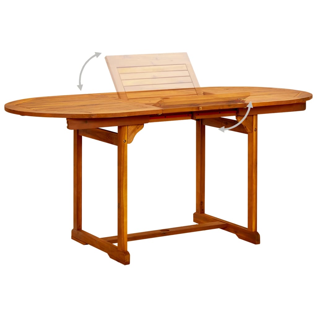 vidaXL 5-tlg. Garten-Essgruppe Massivholz Akazie 120-170 cm