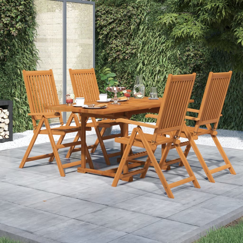 vidaXL 5-tlg. Garten-Essgruppe Massivholz Akazie 120-170 cm