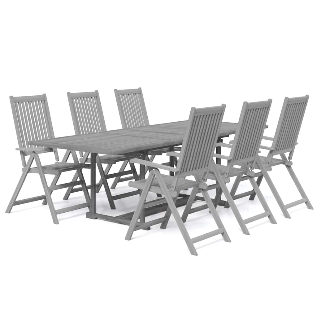 vidaXL 7-tlg. Garten-Essgruppe Massivholz Akazie