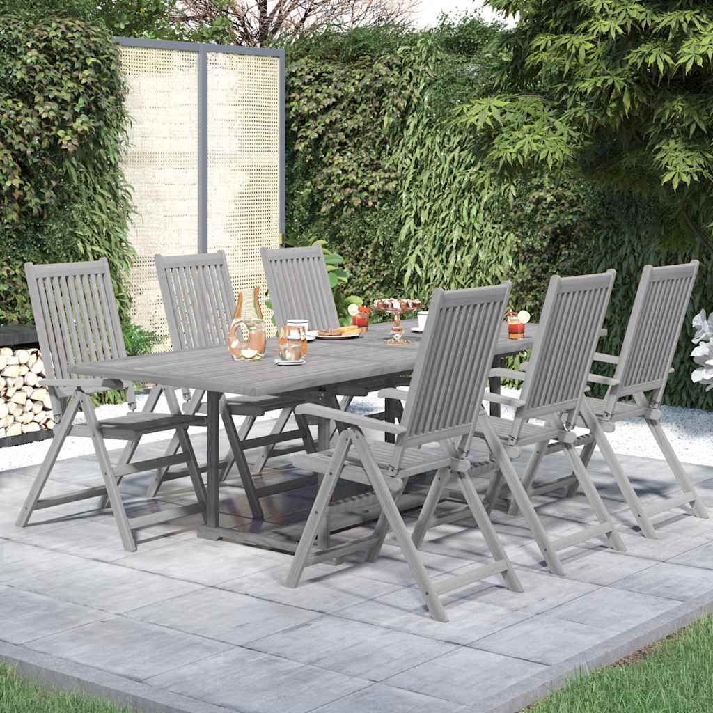 vidaXL 7-tlg. Garten-Essgruppe Massivholz Akazie